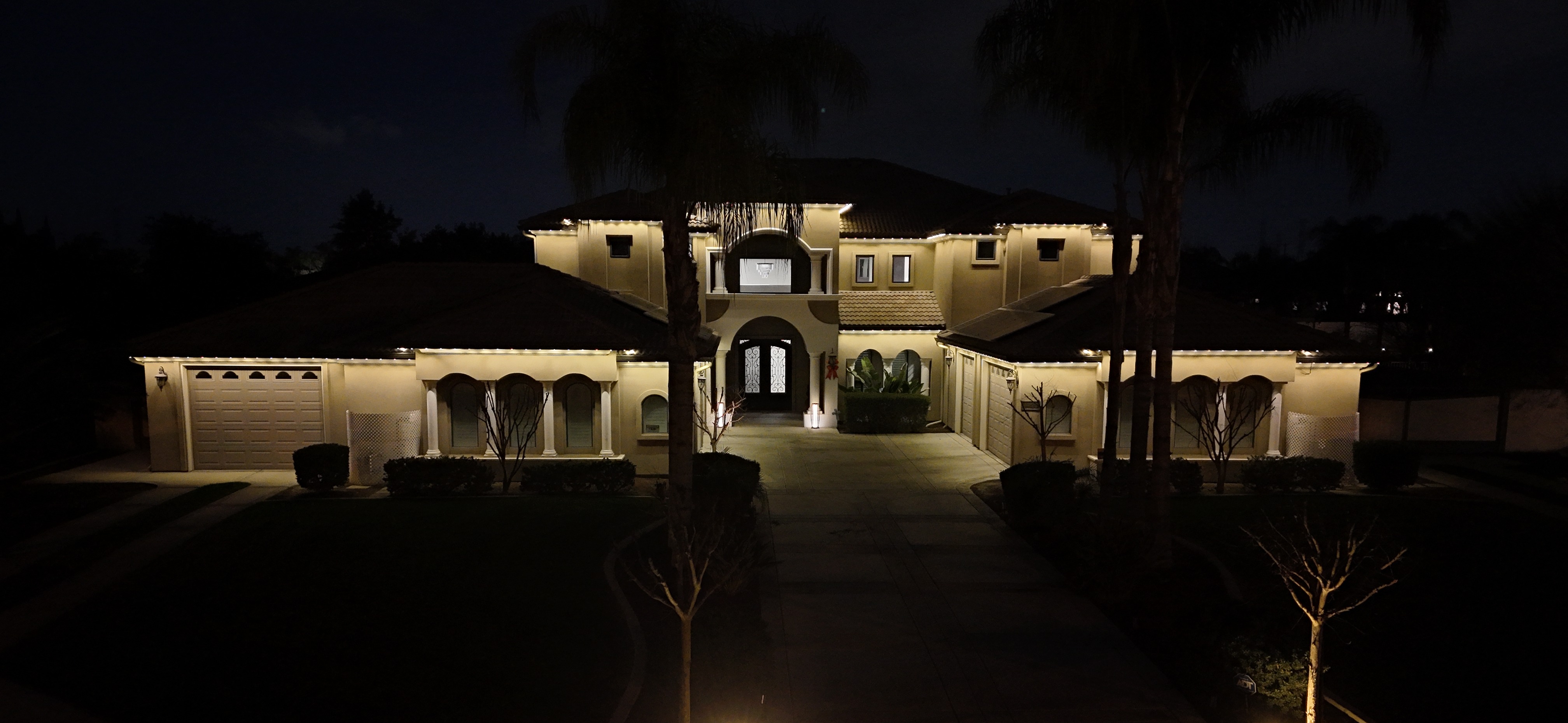 Bakersfield estate warm white permanent LED trim lighting ground level