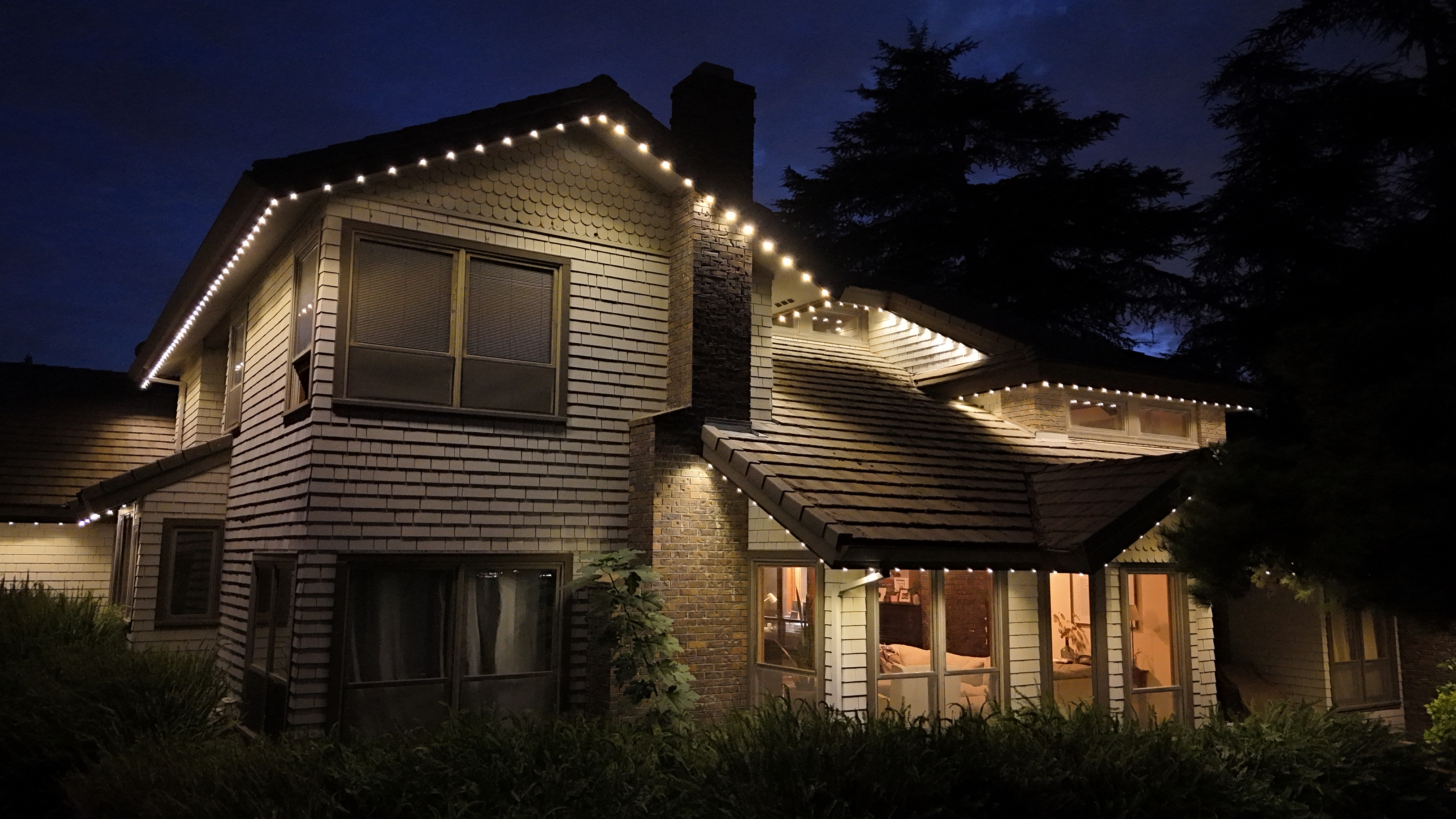 Warm white LED lighting closeup detail